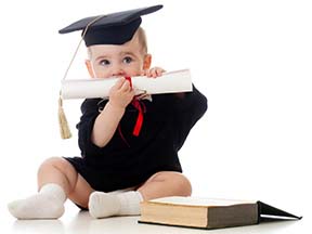 Baby in graduating clothing